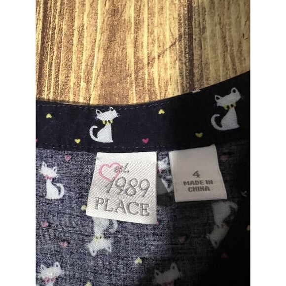 The Childrens Place Girl Toddler Dress Kitty Cats - Picture 4 of 6